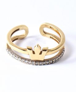 arany gyűrű cirkón köves koronával