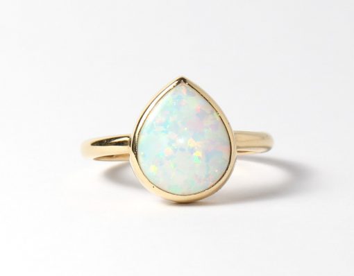 arany női gyűrű csepp alakú opál kővel