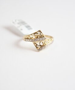 14K ARANY NŐI GYŰRŰ CIRKÓNIA KŐVEL 59-es méret