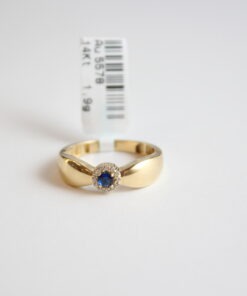 14K ARANY NŐI GYŰRŰ CÍRKÓNIA KŐVEL 55-ös méret