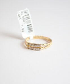 14K ARANY NŐI GYŰRŰ CÍRKÓNIA KŐVEL 57-es méret