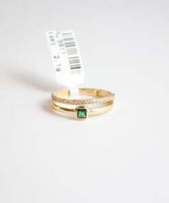 14K ARANY NŐI GYŰRŰ CÍRKÓNIA KŐVEL 54-es méret