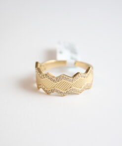 14K ARANY NŐI GYŰRŰ CIRKÓNIA KŐVEL 59-es méret