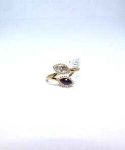 14K ARANY NŐI GYŰRŰ CIRKÓNIA KŐVEL 60-as méret