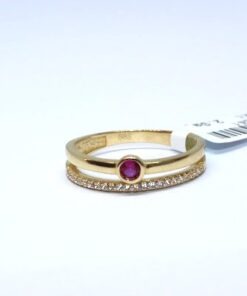 14K ARANY NŐI GYŰRŰ CIRKÓNIA KŐVEL 54-es méret